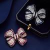 New Alloy Rhinestone Bow Brooch Elegant Sparkling Pin For Sweaters, Blazers, Coats & Dresses, Fashion Women Accessory