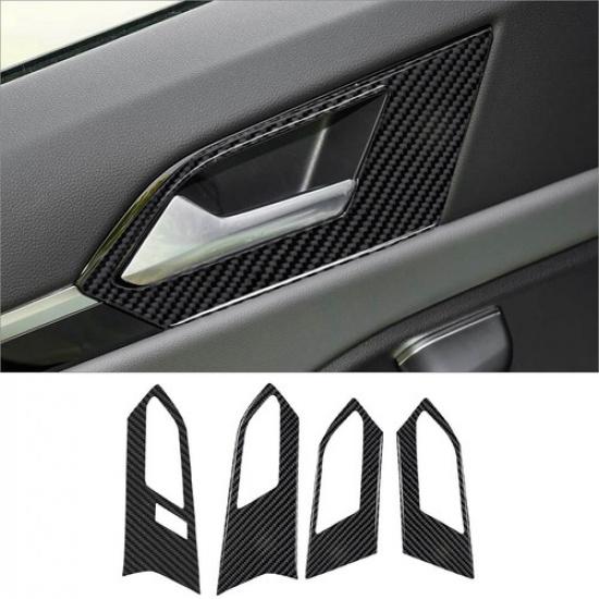 4Pcs Carbon Fiber Interior Door Handle Cover Trim For Volkswagen Jetta -
