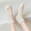 Low Tube Women Ankle Socks Mesh Princess Dress Socks Pearl Frilly Short Socks  Women Girls