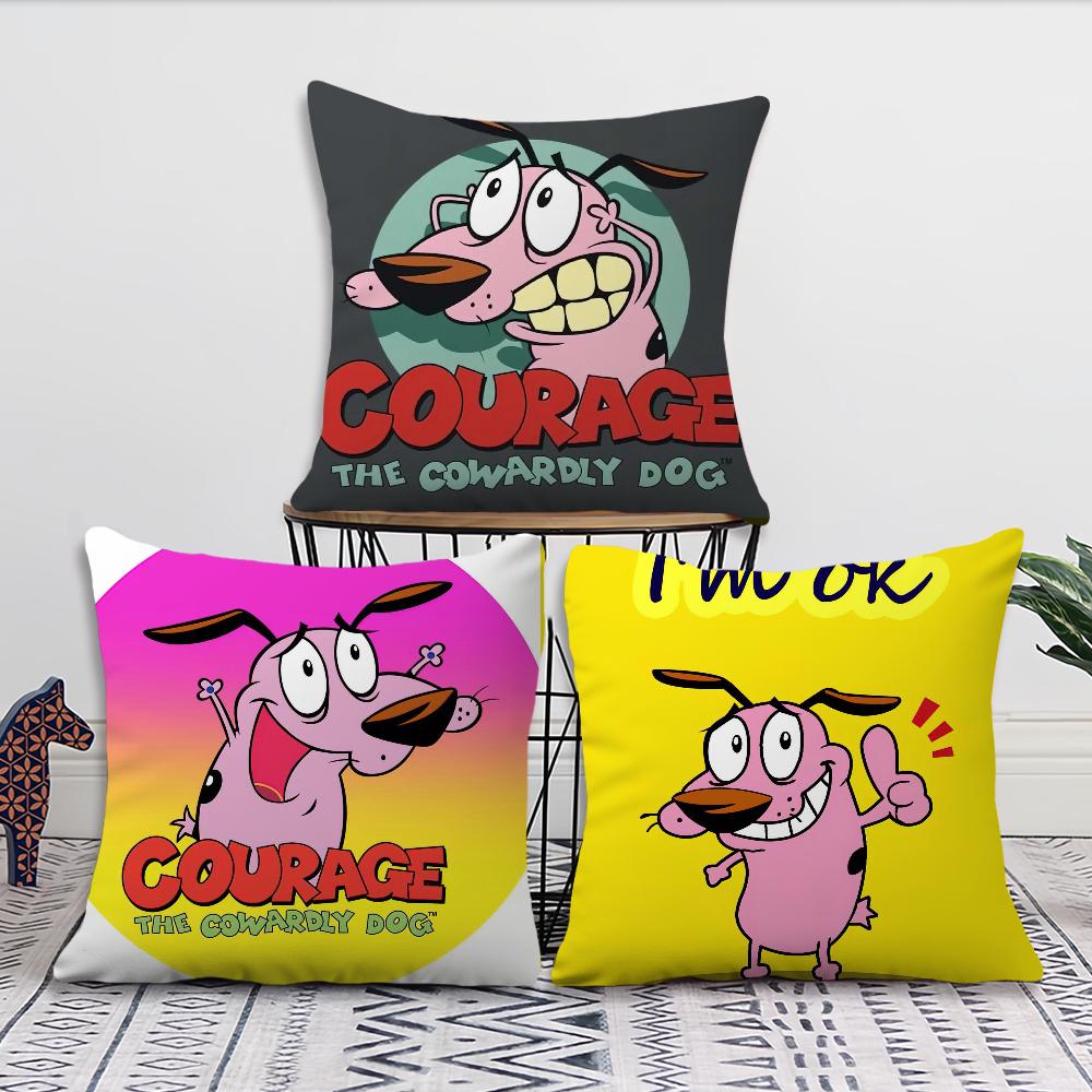 Cartoon C-C-ourage The C-Cowardly Dog cushion cover Pillow Cover Decoration Room Home Sofa living Office Car Nordic Simplicity