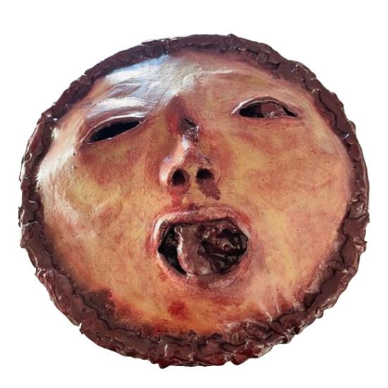 9-Inch Halloween People Pot Pie Realistic Reusable Haunted House Holiday Party Dinner Plate Latex Horror Face Pancake Decoration