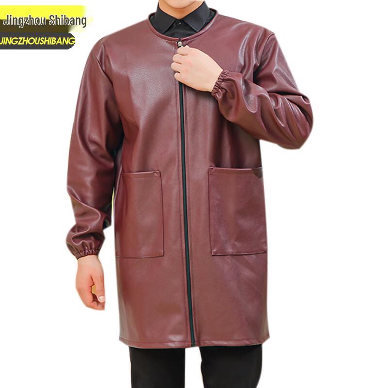 Winter Waterproof Oil-Proof Leather Work Apron