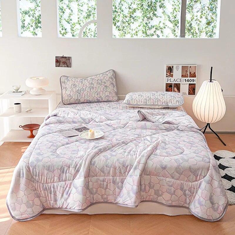 Letní chladící přikrývka Přikrývka Sada ložního prádla Klimatizační přikrývka Latexová prostěradla a povlaky na polštáře pro jednu manželskou postel