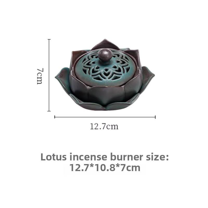 Handgefertigter Keramik Räuchergefäß Lotus Zen Aromatherapie Heimdeko, Retro Duftkunst Geschenk Indoor Zen Deko Duftender Halter