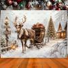 Christmas reindeer themed photo backdrop, holiday decoration, background for winter photo booth,4672