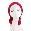 Nuovi Hijab Musulmani in Cotone Stropicciato Cappelli Elastici Monocolore Berretti Chemioterapia Cappelli Turbanti Triangolari Copricapo Bandane per Cancro
