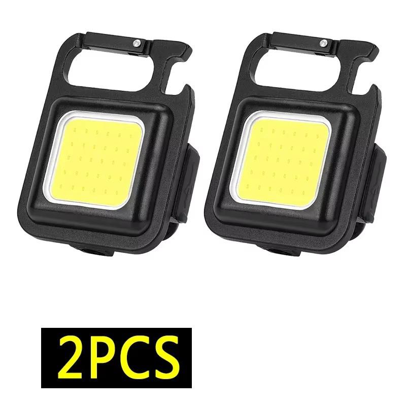 1PC/2PCS/4PCS Portable Mini LED Keychain Flashlight with Magnetic Bottle Opener Work Light Rechargeable Outdoor Camping Lamps