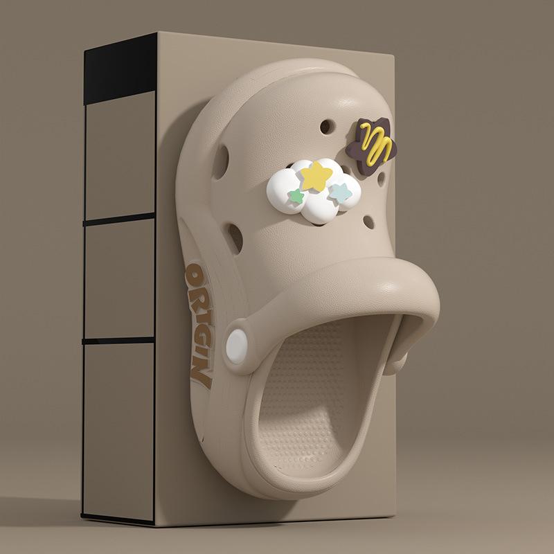 

Mushroom children s slippers summer new non-slip and deodorant baby hole shoes children s parent-child cool slippers women 24-25