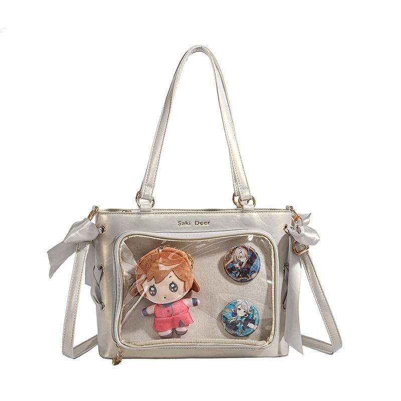 Uniform temptation niche transparent new commuter bag chain design single shoulder oblique span bag