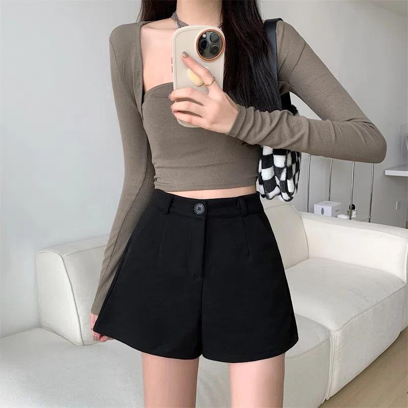 

Women s 2024 High-Waisted Wide-Leg Wool Pants - Black, Bootcut, A-Line, Slimming Autumn/Winter Style 2XL