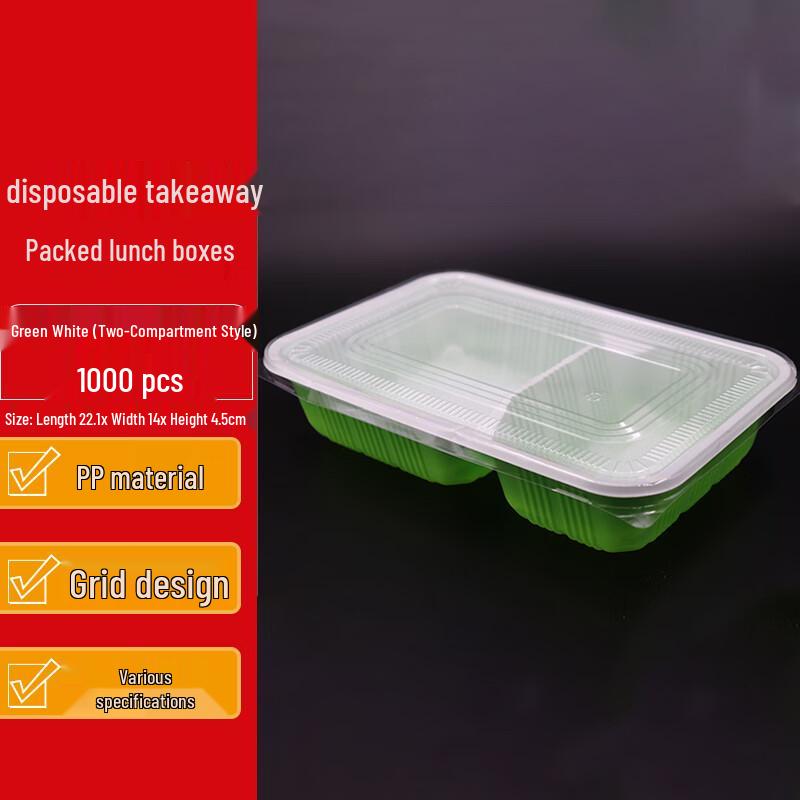 Homeglen Einweg-Rechteckige Lunchboxen mit Fächern und Deckeln