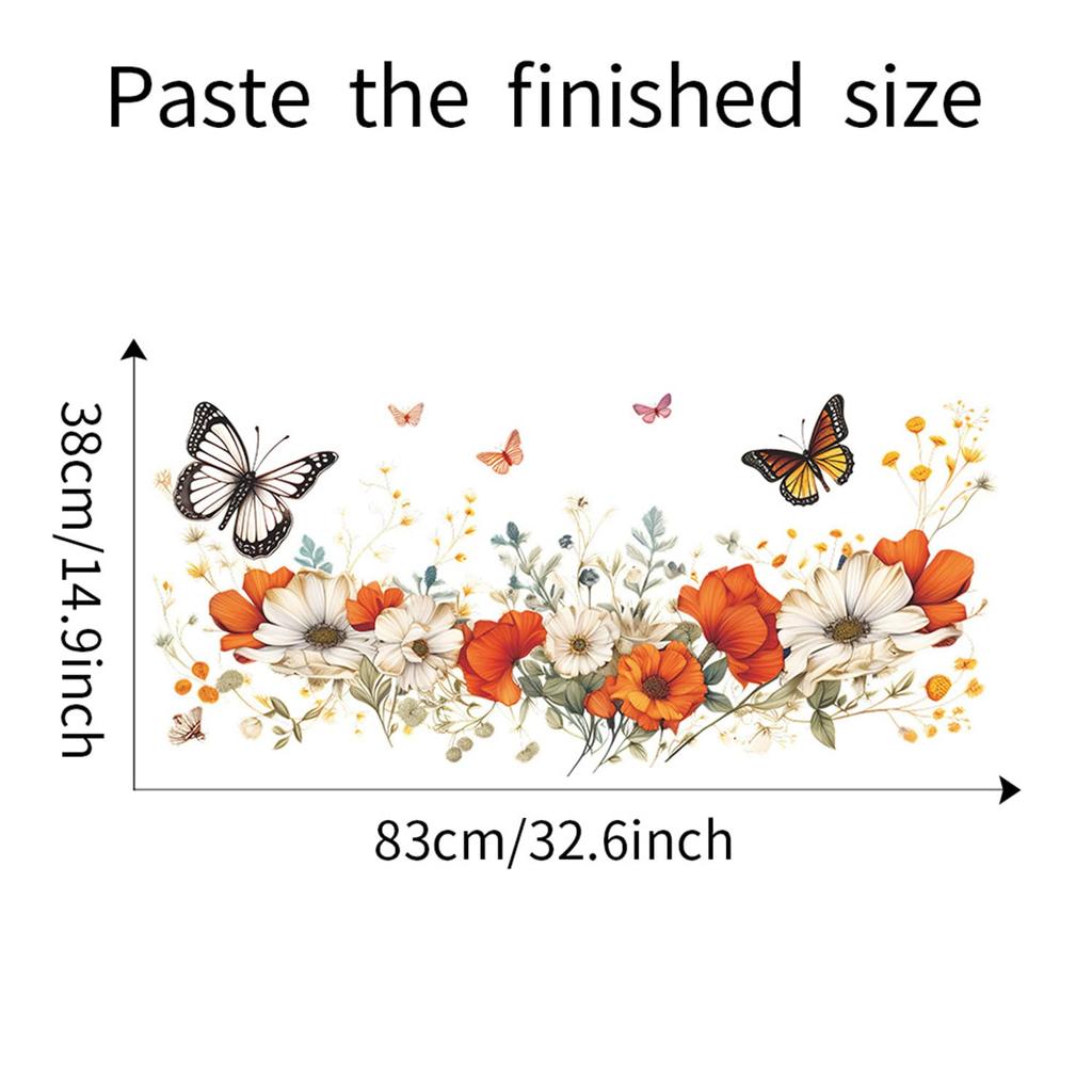 Strawberry Flower Green Plant Wall Daisy Small Stylish Wallpaper Wall DIY Kids Wall and Rental Wall Paper Stickers, Stickers, Flowers, Butterflies,