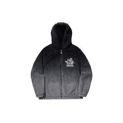 Li-Ning X Steven Harrington Gradient Alphabet Zip Hoodie Fleece Unisex Hoodie Black Grey AWDTD05-3