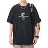 New American High-density Knitted Loose-print Men's T-shirt Short-sleeved