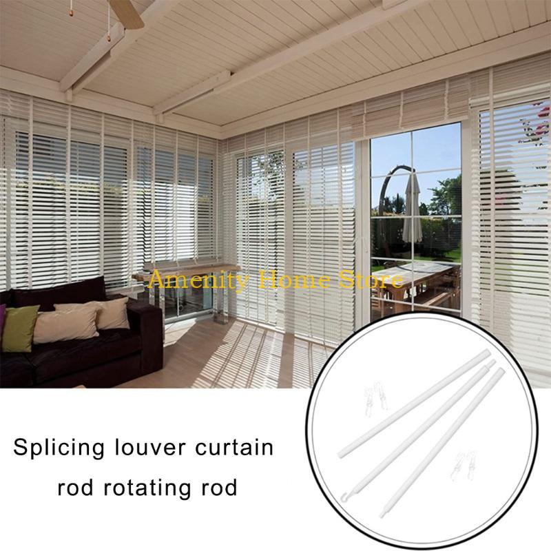 F26C Window Blind Wand Replacement with Hook and Handle Vertical Blind Stick for Smooth Operating Plastic Curtain Pull Rod