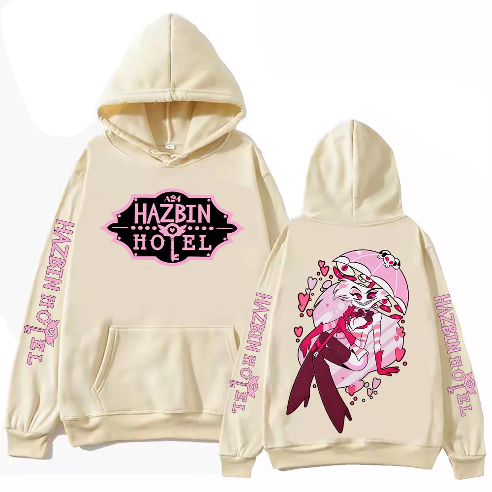 Hot Movie Hazbin Hotel Angel Dust Hoodie Man Woman Harajuku Long Sleeve Pullover Tops Sweatshirt Gift