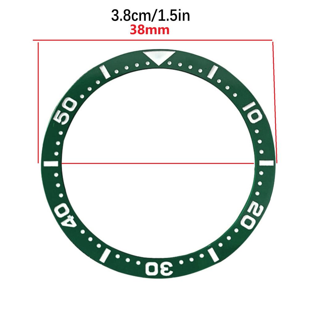 38mm*31.5mm Flat Luminous Ceramic Watch Bezel Insert Fits SKX007 SKX009 SRPD SKX011 Series Watch Cases Movement Watch Ring Parts