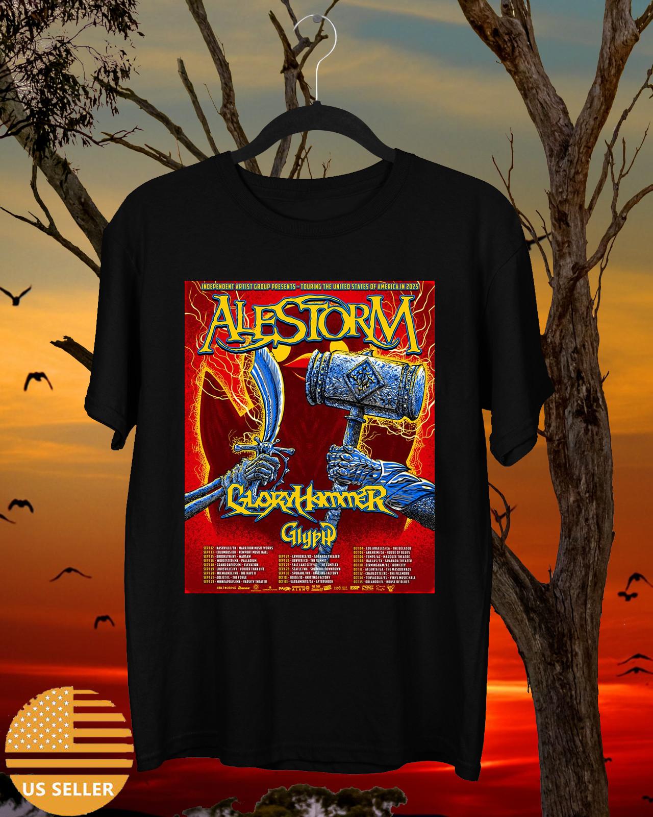 

Alestorm Band GloryHammer USA Tour T Shirt Mens Womens Tees Top Full Size S-4XL 4XL