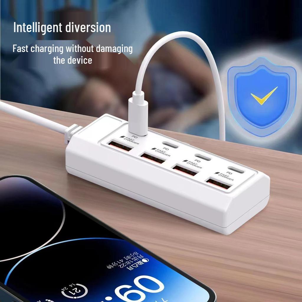 8-in-1 USB Docking Station with Type-C Fast Charging Extension