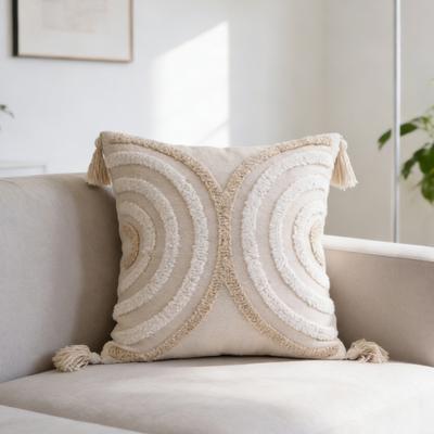 Federa Cuscino Bohemien Geometrica Tufted Federa Cuscino Decorativo con Nappe Boho per Casa Fattoria Divano Letto Camera da Letto