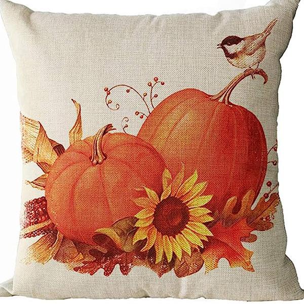 Autumn Thanksgiving Column Pillowcase Maple Leaf Print Home Living Room Sofa Pillowcase