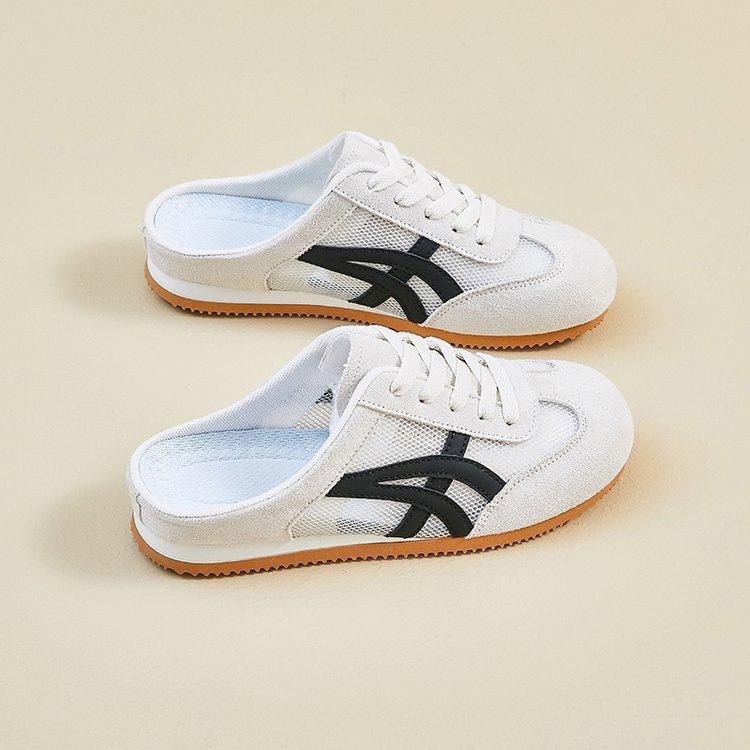 Cool slippers women's summer wear mesh thick-soled lazy shoes one pedal bag head half slippers 2025 new casual shoes drag