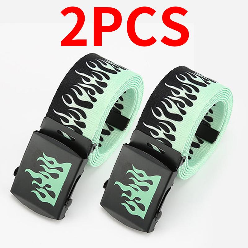 Punk Flame Belt - Trendy Hip-hop Street Bad Boy Personality Decoration Durable for Both Men and Women Trendy Eyelet Belt