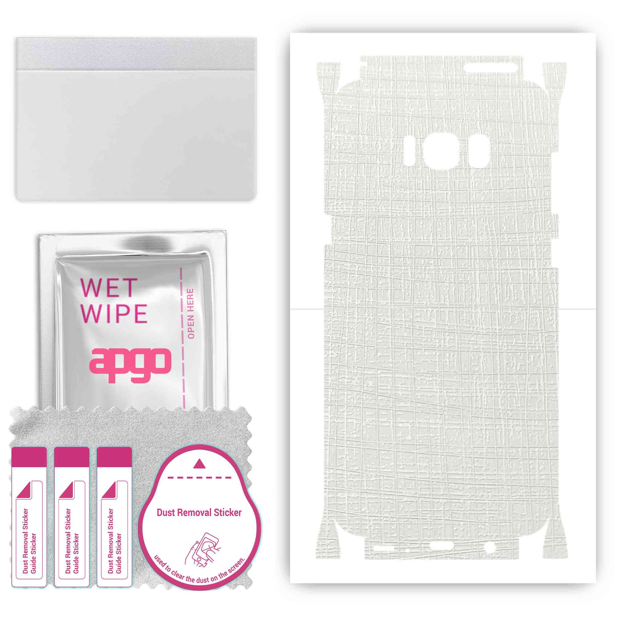 

apgo Protective Skin Sticker for the back+sides compatible with Samsung Galaxy S8 Plus, Full Wrap Film, Foil, Vinyl - Pattern White Fabric