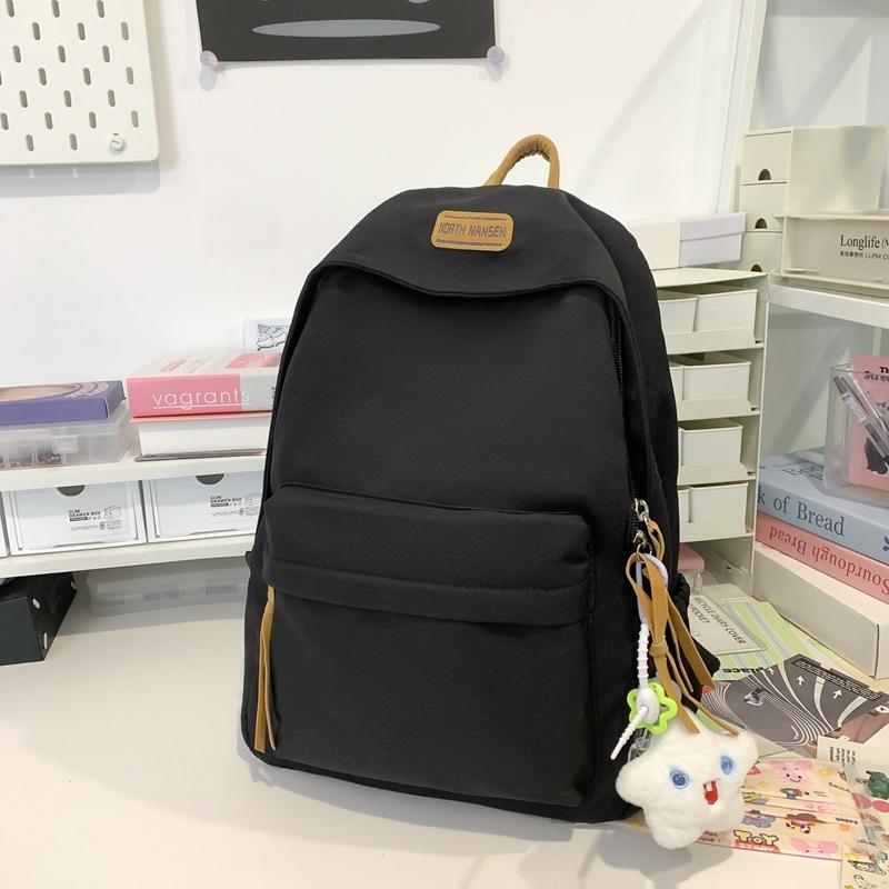 Schoolbag Japanese junior high school student schoolbag female ins Mori versatile high school student backpack canvas large capacity simple backpack