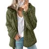 Fashion Casual Long-sleeved Autumn and Winter Women's Zipper Cardigan Coat, Thick Hooded Plush Women's Loose Warm Jacket 965#