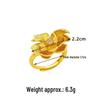 Vietnamese Sand Gold Peony Filigree Zircon Women's Open Ring - Long-Lasting Color Retention