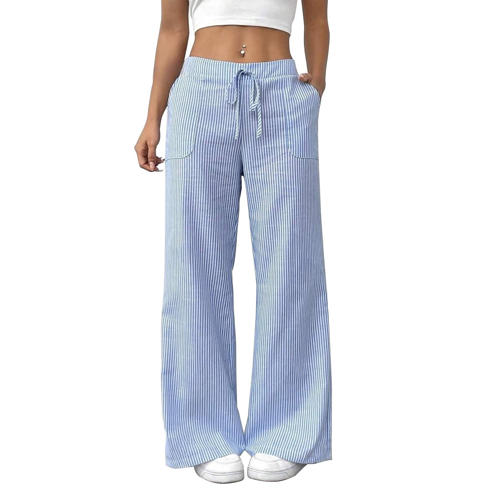 

Женские повседневные спортивные штаны с высокой талией и широкими штанинами для бега XL небесно-голубой