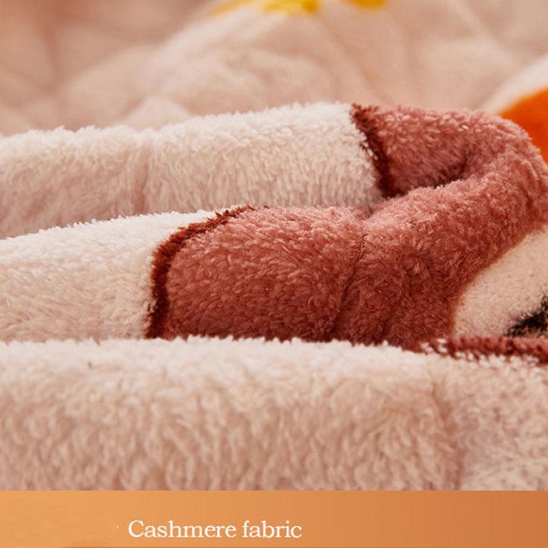 3pcs/set Lamb Velvet Bedspread Thick Quilted Coral Velvet Mattress Protector