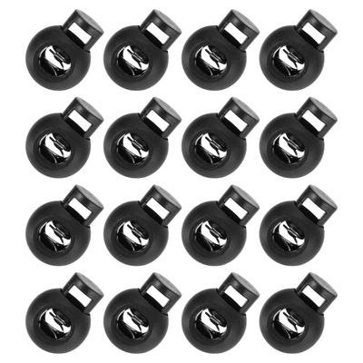 50 Stück Kunststoff Kordelstopper Feder Schiebe-Kordelstopper Clip Endstopper Verschluss Runde Kugelform für Kordelzüge Paracord Schnürsenkel 8mm