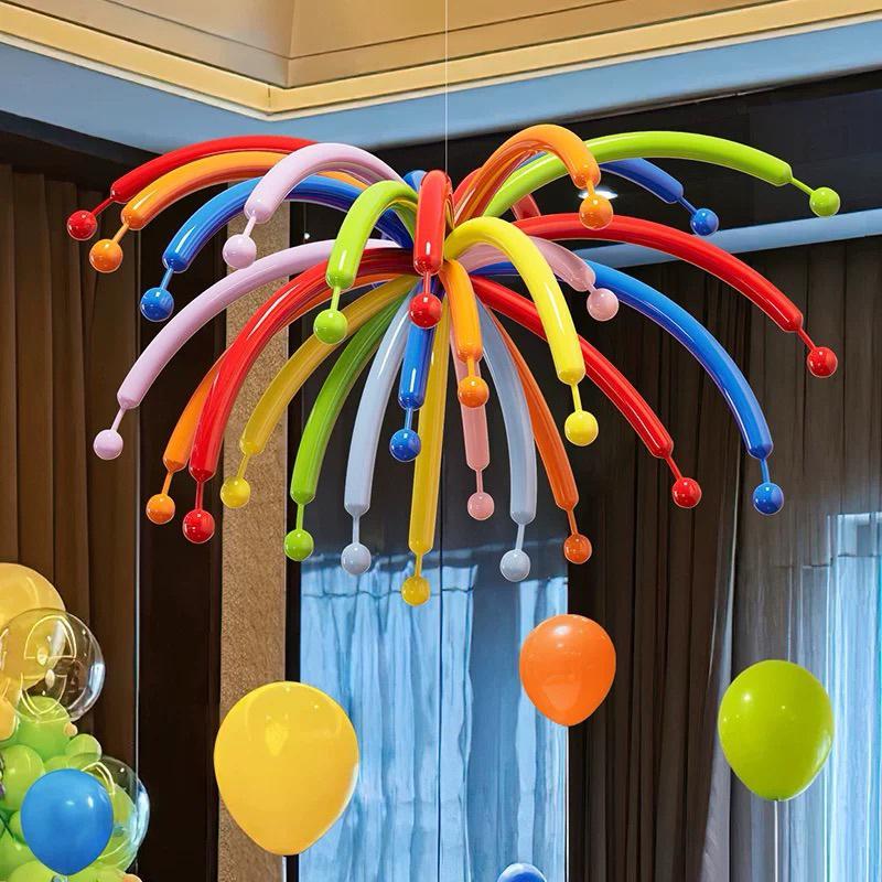 Colorful Long Strip Balloons Dopamine Firework Decoration Balloon Multicolor Latex Balloon Birthday Wedding Party Po Backdrop