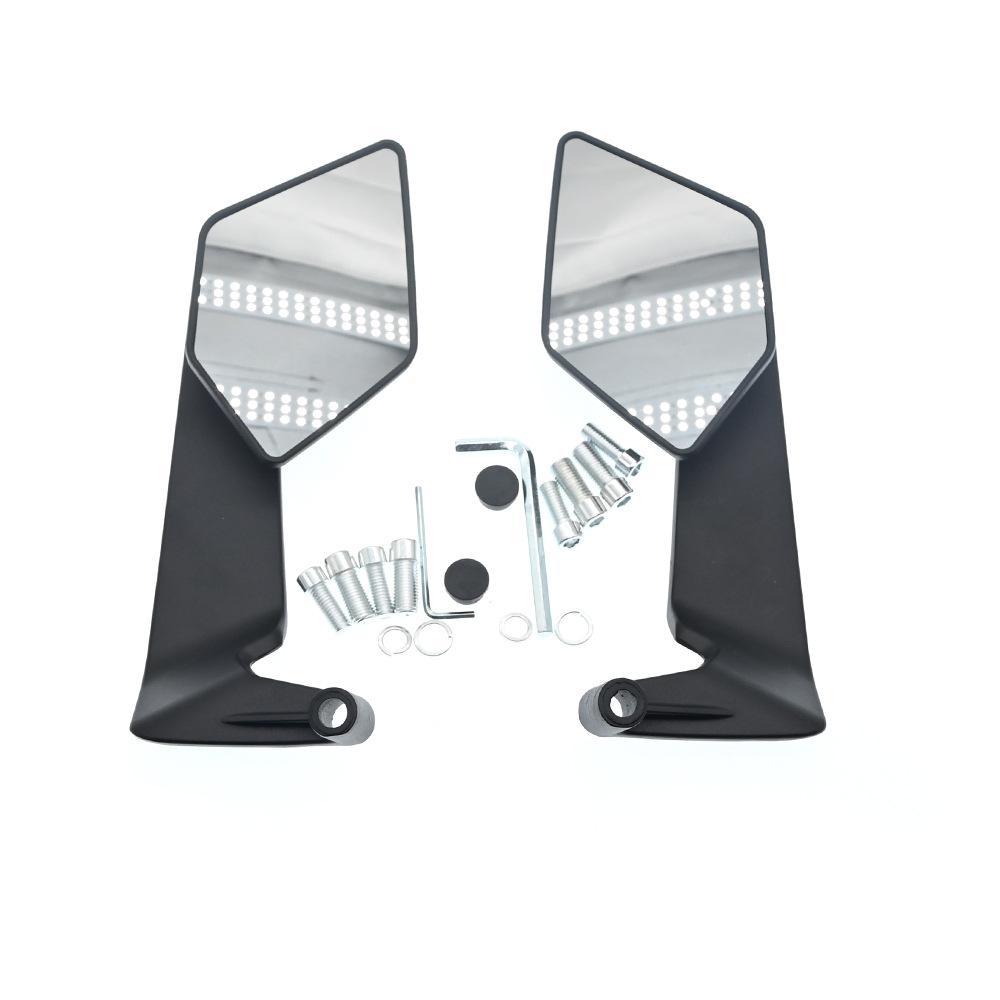 

Universal Rotating Rearview Mirror: Aluminum Alloy, Wide Field of View, Flip-Up Design for Motorcycles