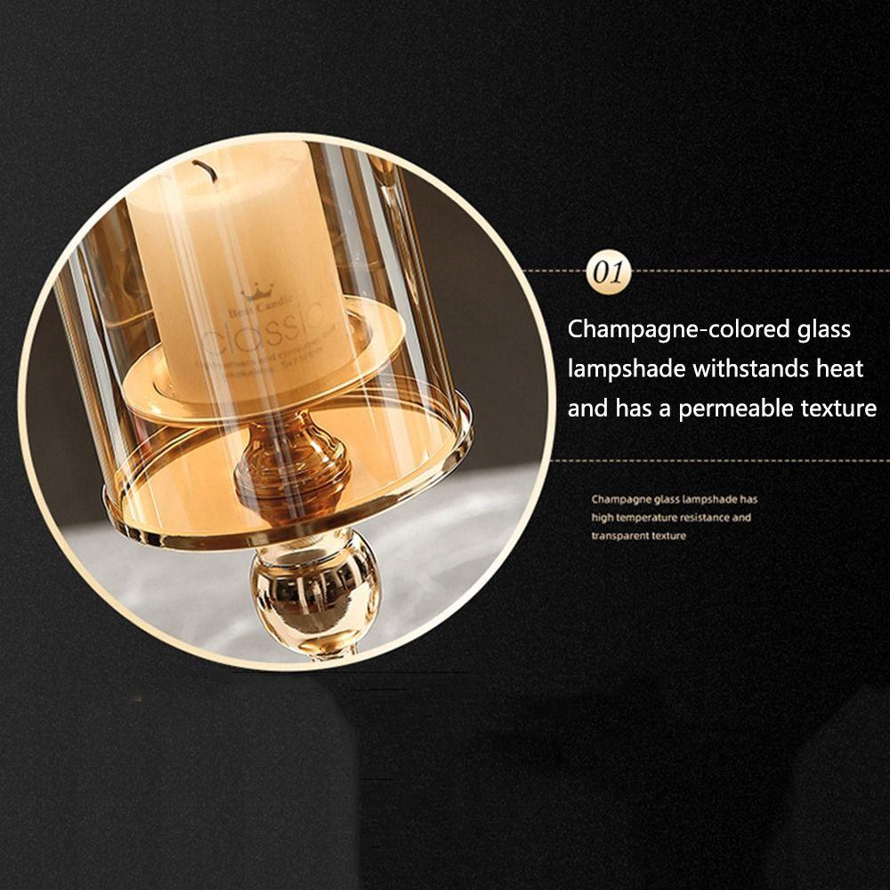 Luxury Metal Glass Candle Holders Detachable Romantic Candle Cup Nordic Glass Candle Stand  Wedding