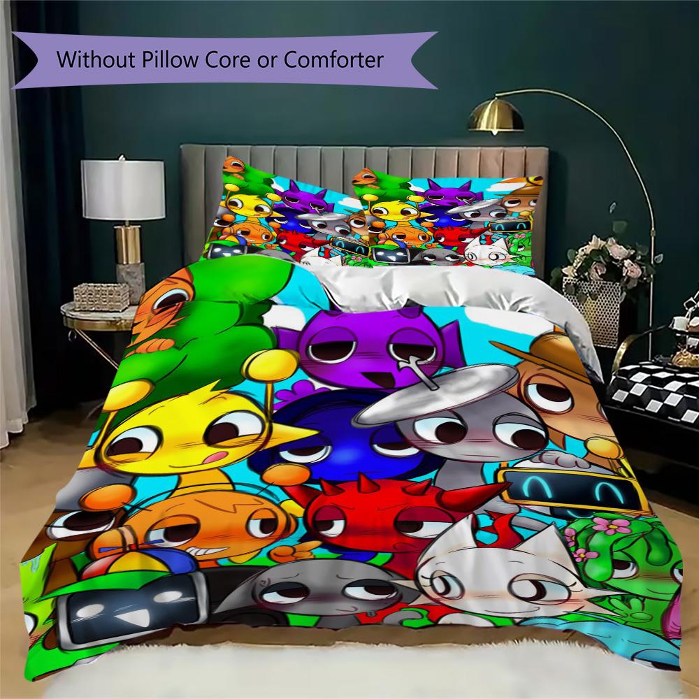 Dandy's World Pattern Bedding,Quilt Set Quilt Cover Pillowcase Home Birthday Gift (1*duvet Cover+2*pillowcase,without core)ZSJT0917030