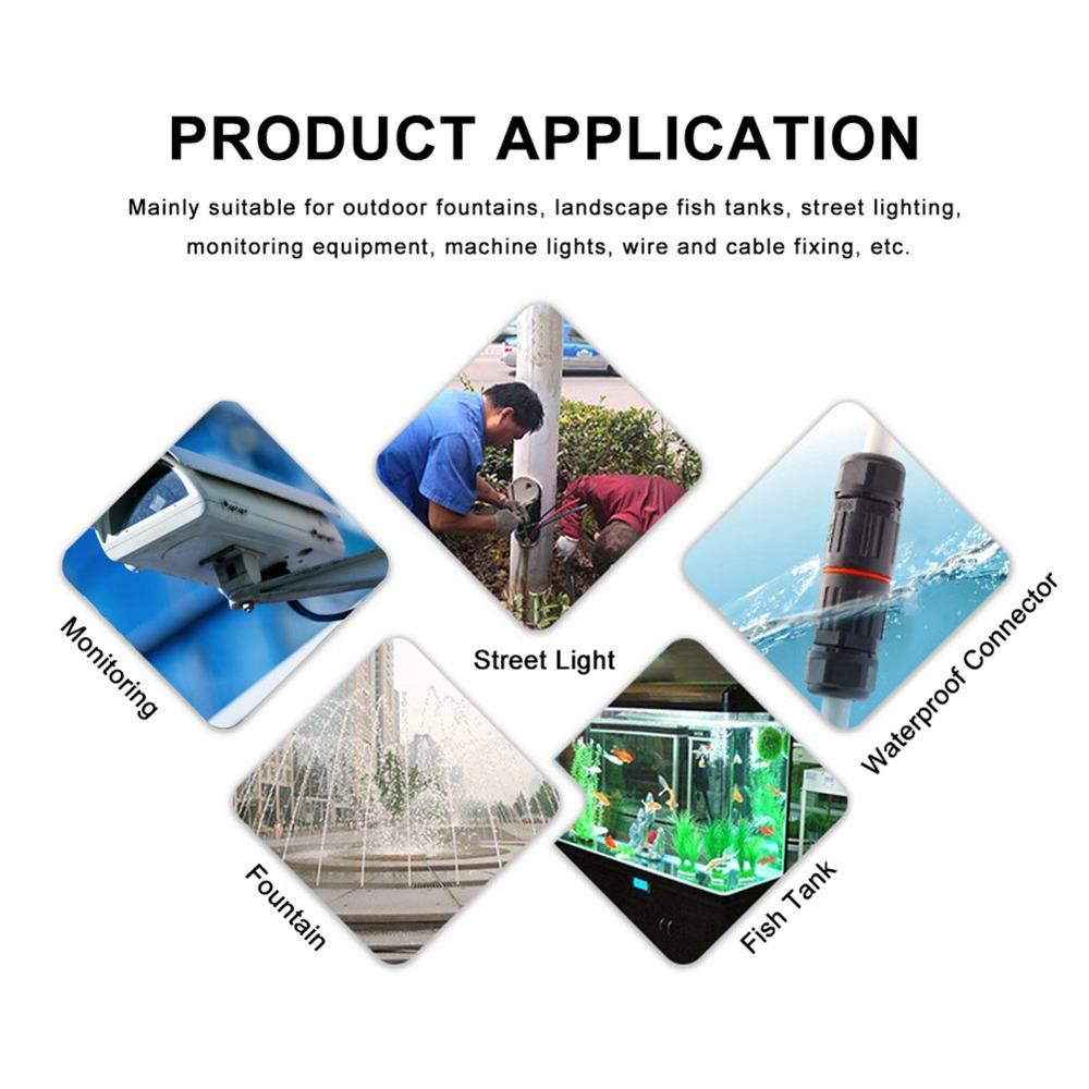 10PCS 0.5mm²~2.0mm² IP68 Waterproof Connector 3Pin Straight Cable Electrical Wire Connector Junction Box Electrical Wiring