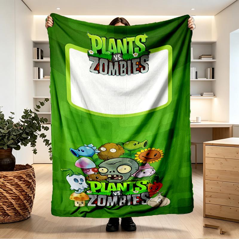 Plants vs. Zombies Print Blanket - Soft & Comfortable, for Bedroom, Travel, Sofa, Home Decoration - Birthday Christmas Gift for Friend