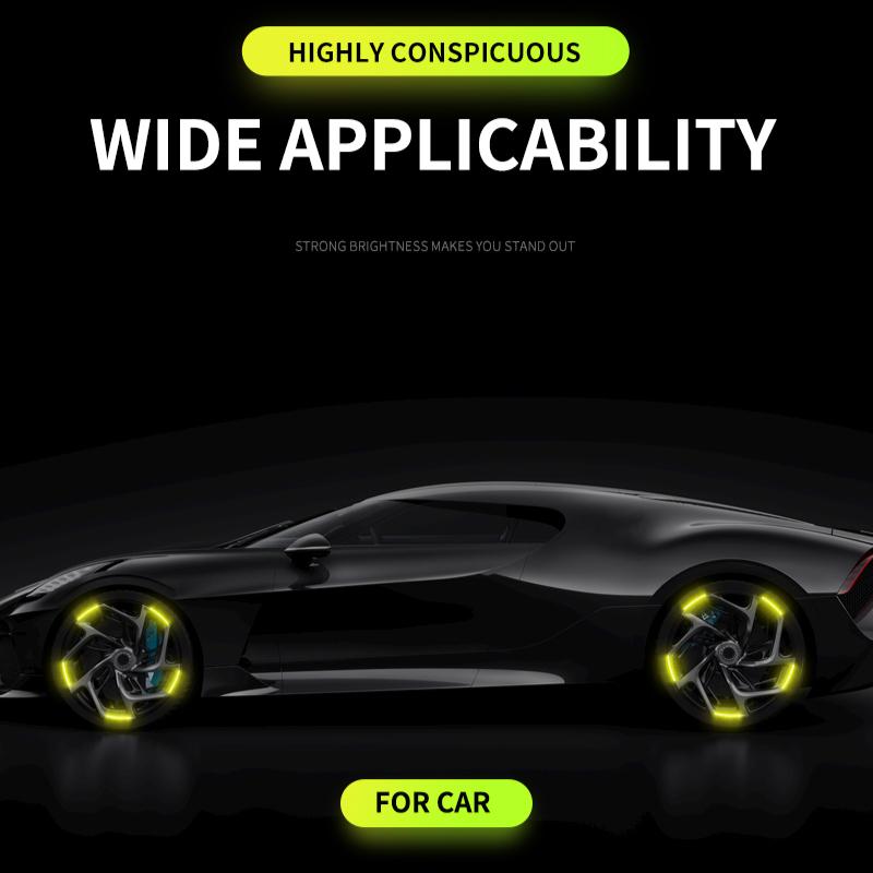 Car Wheel Hub Reflective Stickers Tire Rim Luminous Accessories for Mercedes Benz E C G M S A B Class AMG W176 W204 W212 GLC CLA W168 W202