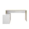 Reversible Corner Desk with Storage - Oak and White Decor - Essential - L 139 X D 92 X H 75 Cm