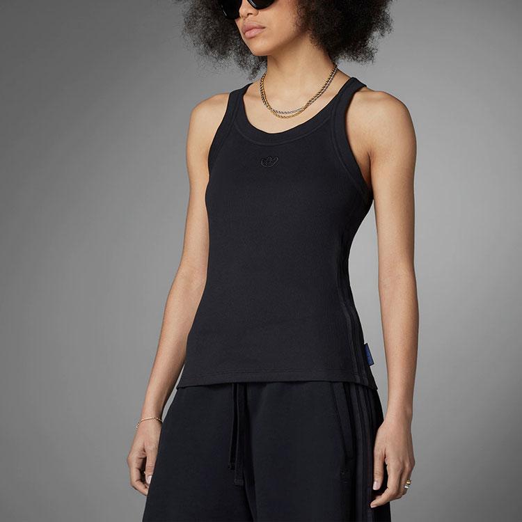adidas Originals X Blue Version Tank Top Logo Print Slim Fit Sports Vest Women Tops Black HK7229