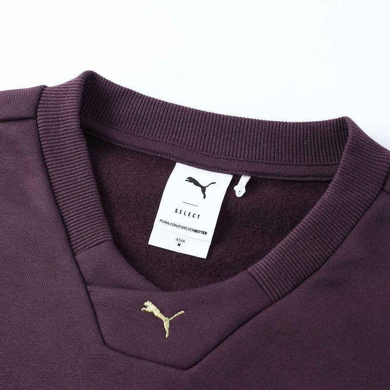 Puma Future Of Classic Crew Casual Pullover Long Sleeve Sweatshirt Unisex sweatshirt Midnight-Purple Crimson 630479-89