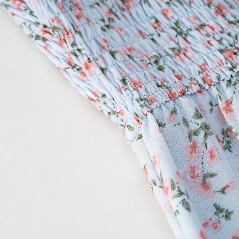 Dámské podzimní elegantní dlouhé potištěné šaty s lucernou s rukávem a vysokým pasem