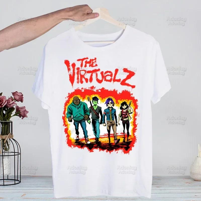 Music Band Gorillaz PUNK ROCK ChakaKhan Noodle Funny T Shirt Men New Casual Short Sleeve Tshirt Homme Manga Unisex T-shirt Tees