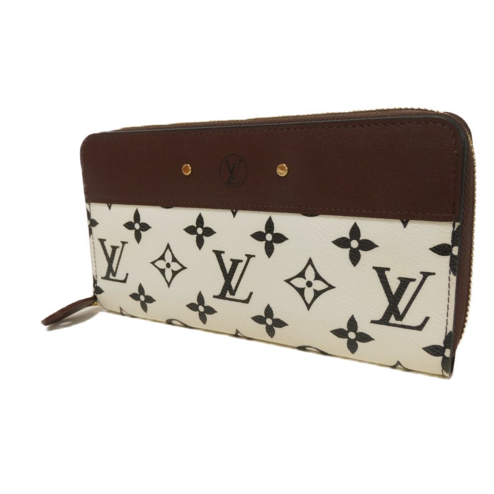 Used LV Circle Bordeaux Zip Around Monogram Wallet (12564, M67234, 7940) In White and Brown, Unisex from Japan AUTHENTIC