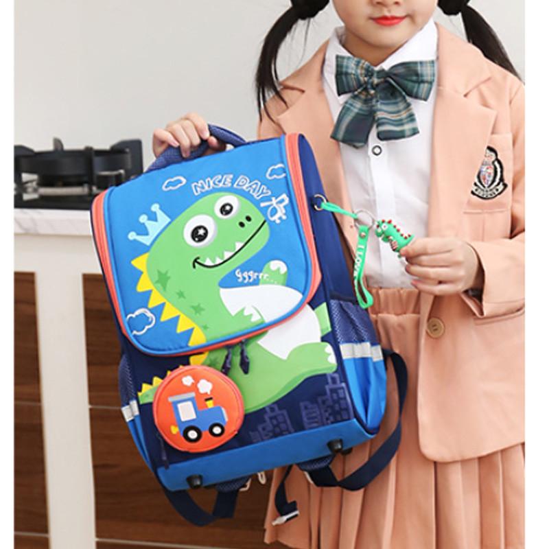 Adorable Cartoon Nylon Backpack For Boys And Girls In Primary School Large Capacity