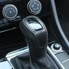 Genuine Leather Car Gear Shift Knob Cover for Volkswagen VW Passat TAYRON T-Cross Polo Protective Cover Hand-sewn Gear Cover