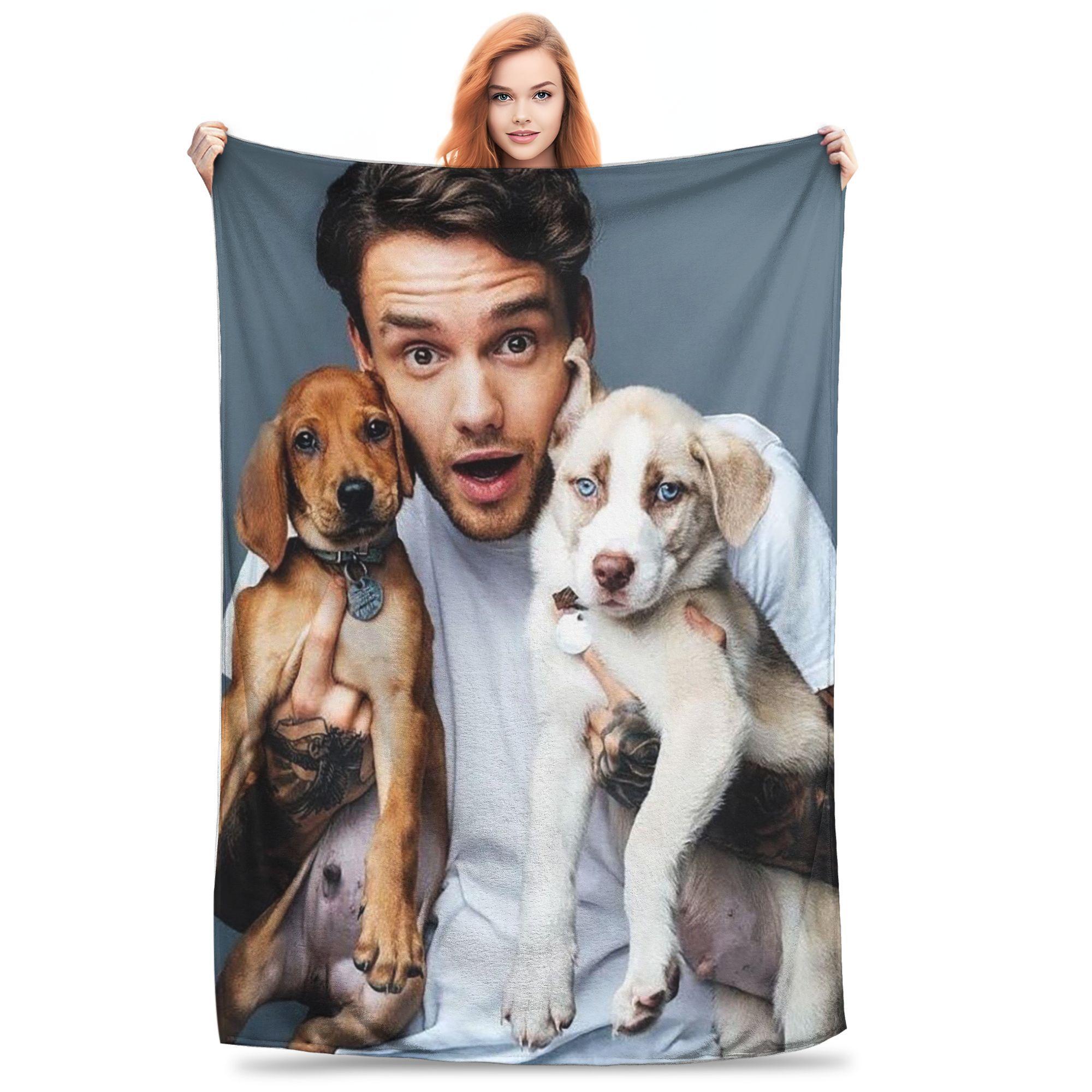 Pandara Jewelry Unisex Coral Flannel Throw Blanket Liam Payne Warm Plush Blankets Soft Bedspread For Bed Living Room Home Travel Sofa